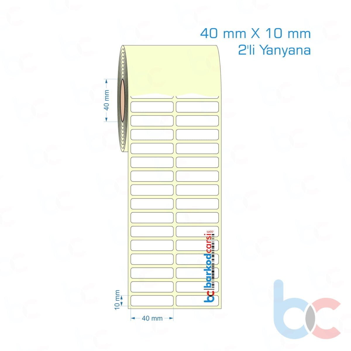 40X10 Mm 2'Li Yanyana Etiket (Kuşe, Vellum, Eko / Lamine Termal) Fiyatları