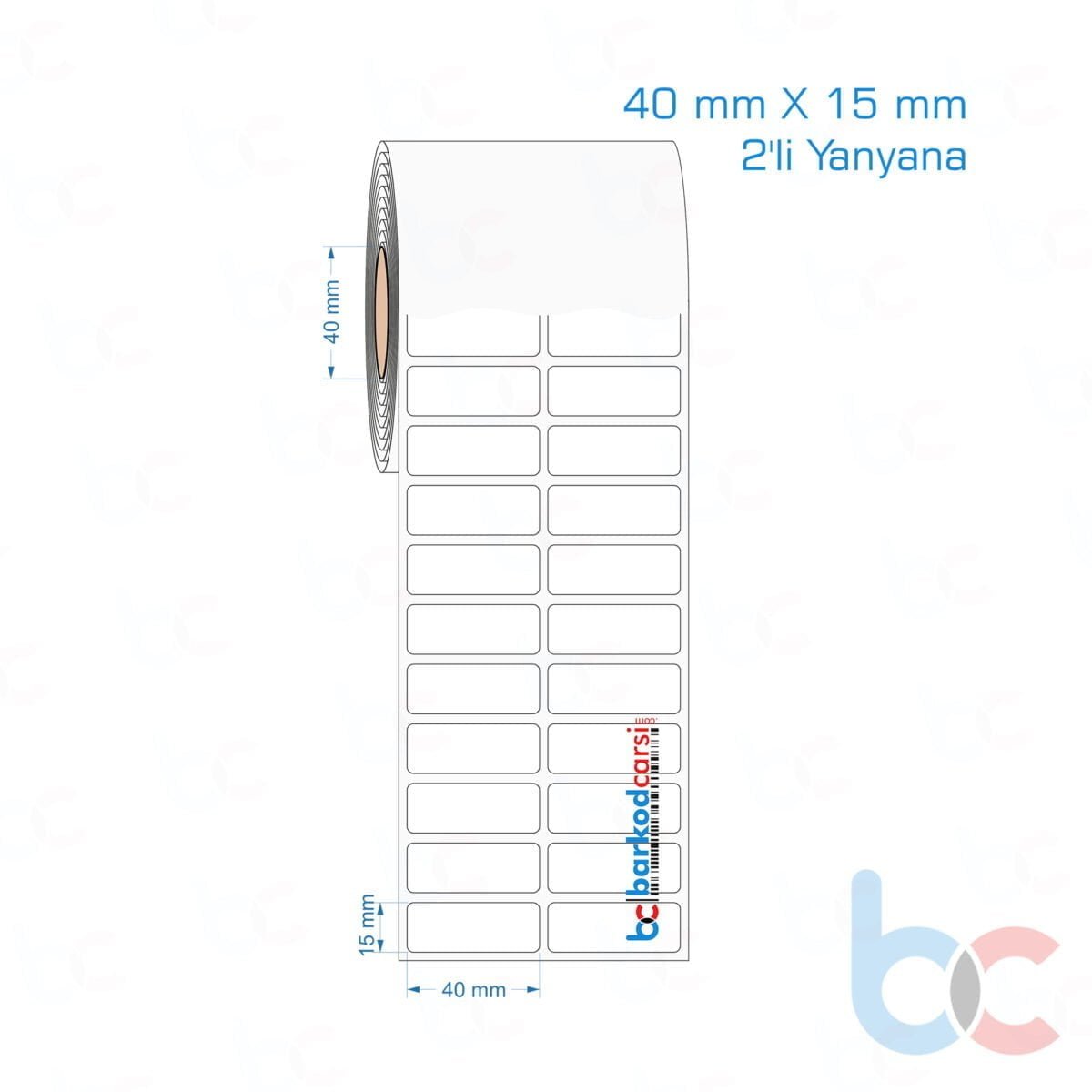 40X15 Mm 2'Li Yanyana Hazır Rulo Pp Opak, Mat, Fastyre Etiketler 40X15 Mm 2'Li Yanyana Opak / Mat Pp, Fastyre Etiket (Fiyatları)