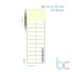 40x15 mm 2'li Bitişik Etiket (Kuşe, Vellum, Eko / Lamine Termal) Fiyatları
