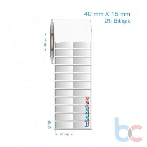 40x15 mm 2'li Bitişik Silvermat Etiket (Fiyatı)