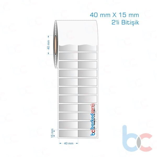 40x15 mm 2'li Bitişik Silvermat Etiket (Fiyatı)