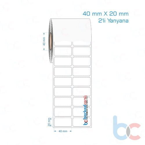 40x20 mm 2'li Yanyana Opak / Mat PP, Fastyre Etiket (Fiyatları)