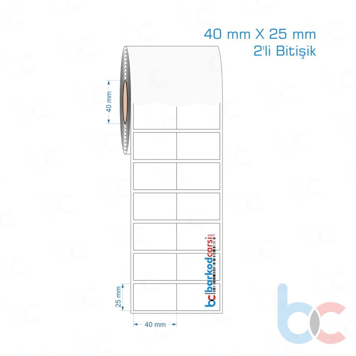 40X25 Mm 2'Li Bitişik Opak / Mat Pp, Fastyre Etiket (Fiyatları)