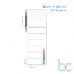 40x25 mm 2'li Yanyana Opak / Mat PP, Fastyre Etiket (Fiyatları)