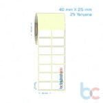 40x25 mm 2'li Yanyana Etiket (Kuşe, Vellum, Eko / Lamine Termal) Fiyatları