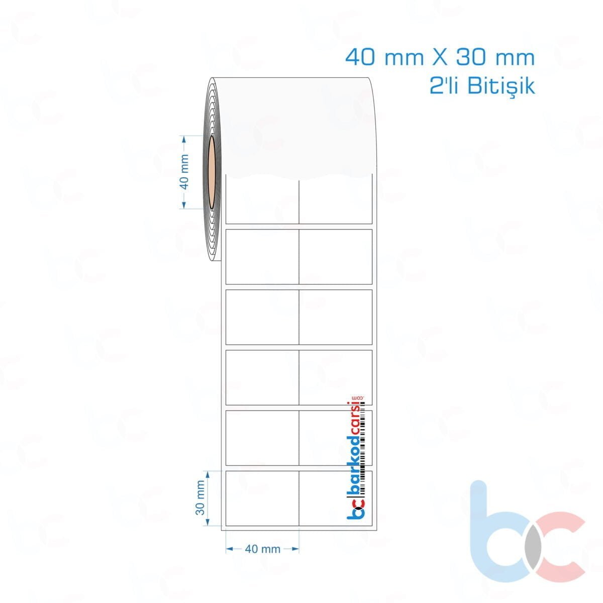 40X30 Mm 2'Li Bitişik Opak / Mat Pp, Fastyre Etiket (Fiyatları)