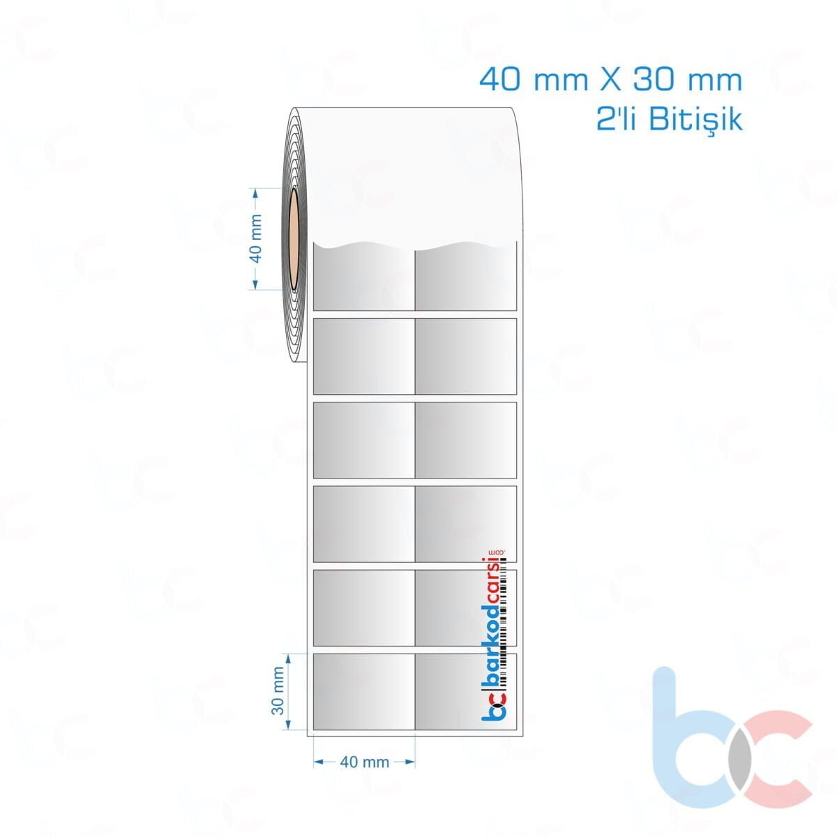 40X30 Mm 2'Li Bitişik Hazır Rulo Gri Alüminyum Renkli Silvermat Etiket 40X30 Mm 2'Li Bitişik Silvermat Etiket (Fiyatı)