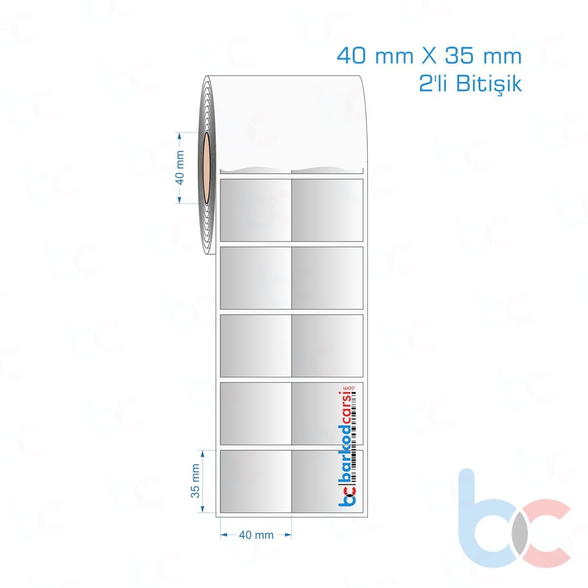 40X35 Mm 2'Li Bitişik Hazır Rulo Gri Alüminyum Renkli Silvermat Etiket 40X35 Mm 2'Li Bitişik Silvermat Etiket (Fiyatı)