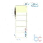 40x40 mm 2'li Bitişik Etiket (Kuşe, Vellum, Eko / Lamine Termal) Fiyatları