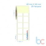 40x40 mm 2'li Yanyana Etiket (Kuşe, Vellum, Eko / Lamine Termal) Fiyatları