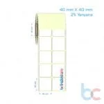 40x40 mm 2'li Yanyana Etiket (Kuşe, Vellum, Eko / Lamine Termal) Fiyatları