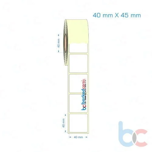 40x45 mm Etiket (Kuşe, Vellum, Eko / Lamine Termal) Fiyatları