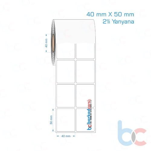 40x50 mm 2'li Yanyana Opak / Mat PP, Fastyre Etiket (Fiyatları)