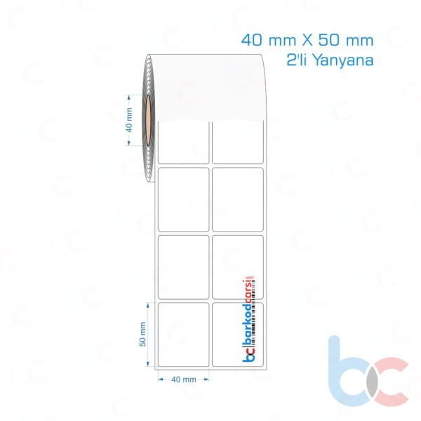 40x50 mm 2'li Yanyana Opak / Mat PP, Fastyre Etiket (Fiyatları)