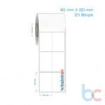 40x60 mm 2'li Bitişik Opak / Mat PP, Fastyre Etiket (Fiyatları)