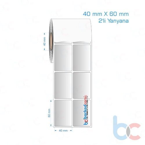 40x60 mm 2'li Yanyana Silvermat Etiket (Fiyatı)