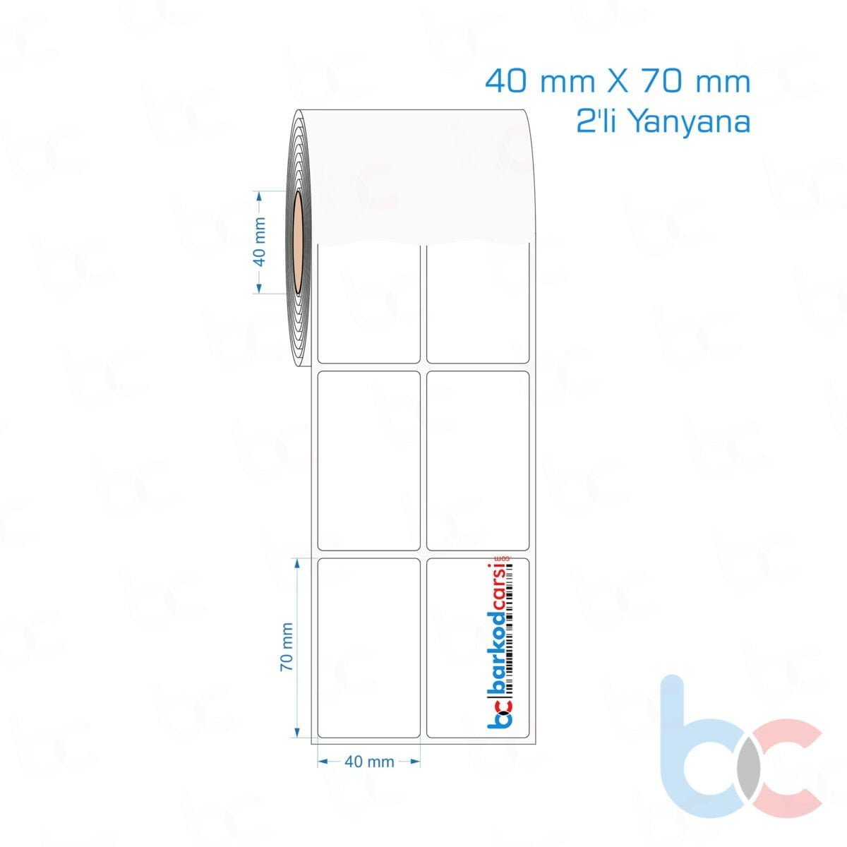 40X70 Mm 2'Li Yanyana Hazır Rulo Pp Opak, Mat, Fastyre Etiketler 40X70 Mm 2'Li Yanyana Opak / Mat Pp, Fastyre Etiket (Fiyatları)