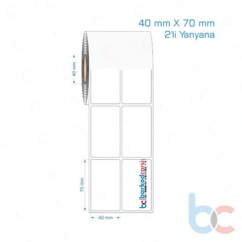 40x70 mm 2'li Yanyana Opak / Mat PP, Fastyre Etiket (Fiyatları)