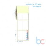 40x70 mm 2'li Bitişik Etiket (Kuşe, Vellum, Eko / Lamine Termal) Fiyatları