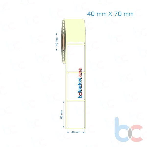 40x70 mm Etiket (Kuşe, Vellum, Eko / Lamine Termal) Fiyatları