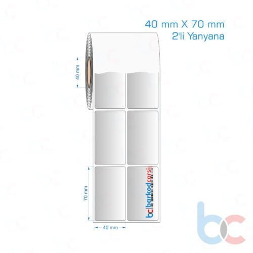 40x70 mm 2'li Yanyana Silvermat Etiket (Fiyatı)