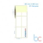 40x80 mm 2'li Yanyana Etiket (Kuşe, Vellum, Eko / Lamine Termal) Fiyatları