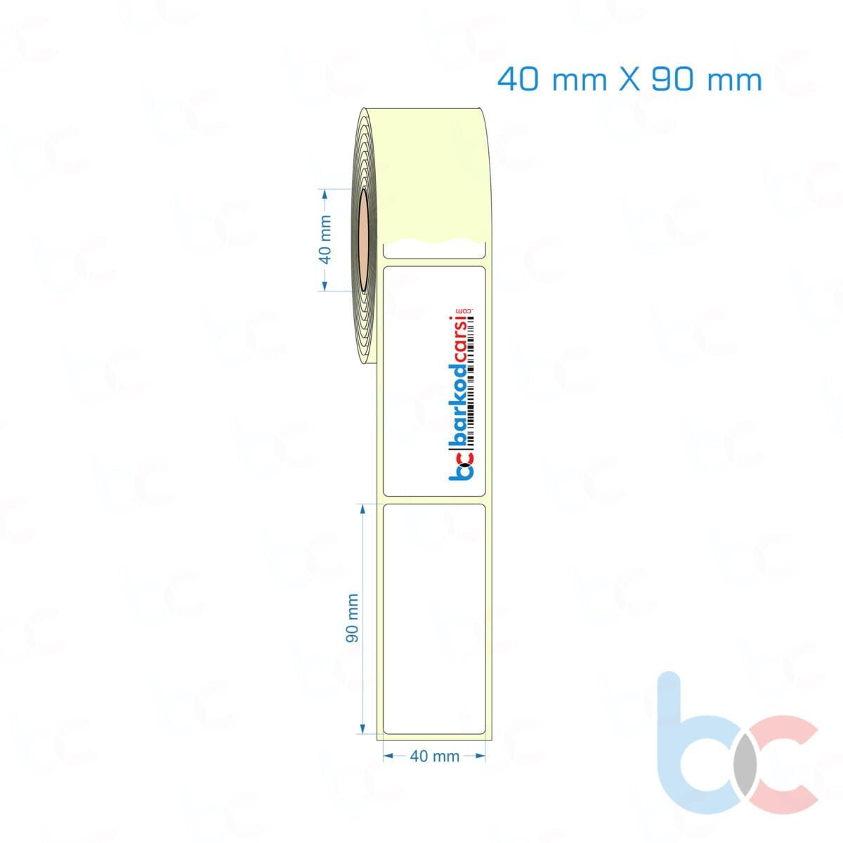 40X90 Mm Hazır Rulo Barkod Etiketi (Yapışkanlı) Kuşe / Vellum / Termal Etiket Fiyatı 40X90 Mm Etiket (Kuşe, Vellum, Eko / Lamine Termal) Fiyatları