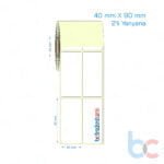 40x90 mm 2'li Yanyana Etiket (Kuşe, Vellum, Eko / Lamine Termal) Fiyatları