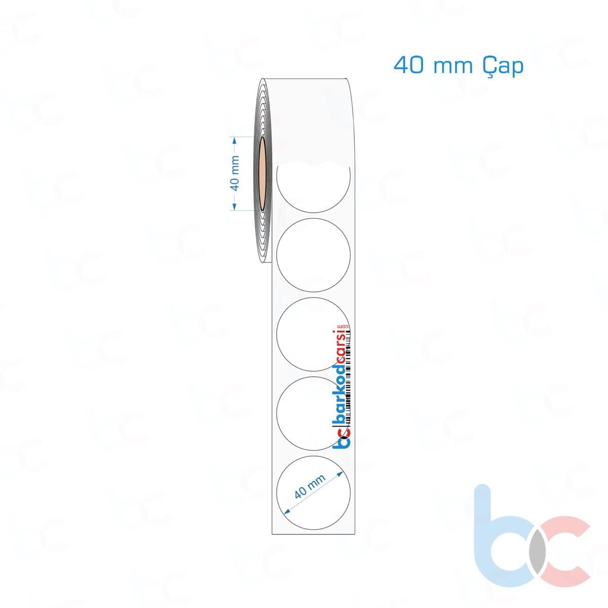 40 Mm Çap Hazır Rulo Pp Opak, Mat, Fastyre Etiketler 40 Mm Çap Opak / Mat Pp, Fastyre Etiket (Fiyatları)