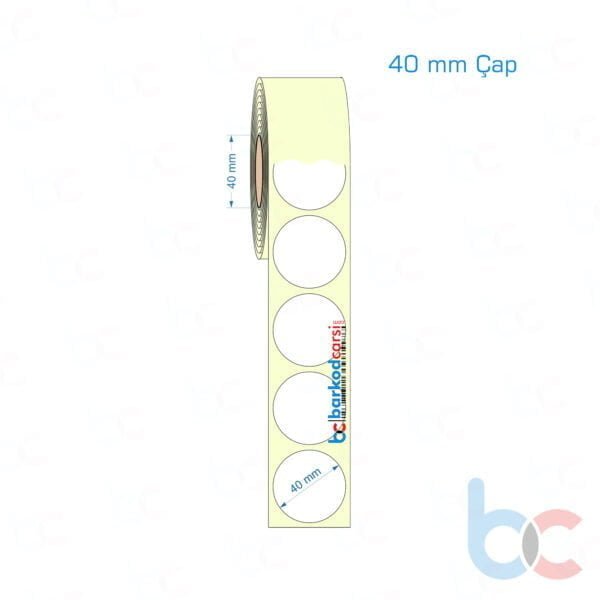 40 mm Çap Etiket (Kuşe, Vellum, Eko / Lamine Termal) Fiyatları