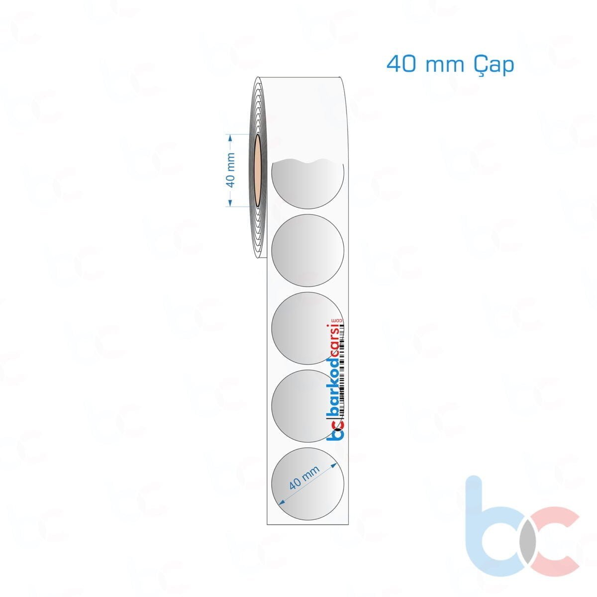 40 Mm Çap Hazır Rulo Gri Alüminyum Renkli Silvermat Etiket 40 Mm Çap Silvermat Etiket (Fiyatı)