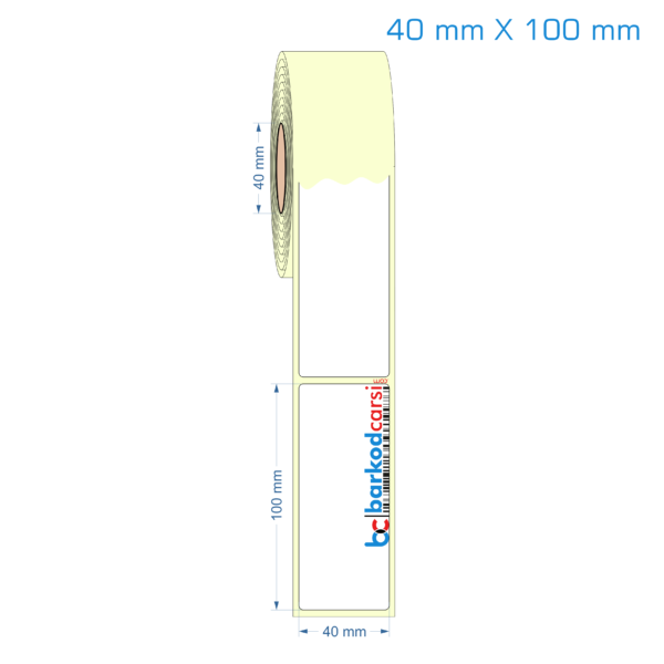 40x100 mm Etiket (Kuşe, Vellum, Eko / Lamine Termal) Fiyatları