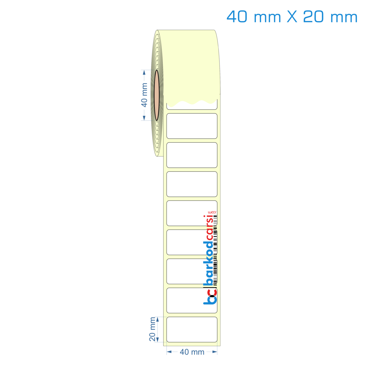 40X20 Mm Hazır Rulo Barkod Etiketi (Yapışkanlı) Kuşe / Vellum / Termal Etiket Fiyatı 40X20 Mm Etiket (Kuşe, Vellum, Eko / Lamine Termal) Fiyatları