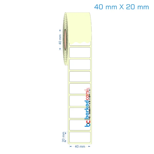 40x20 mm Etiket (Kuşe, Vellum, Eko / Lamine Termal) Fiyatları