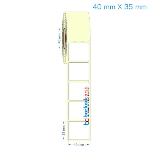 40x35 mm Etiket (Kuşe, Vellum, Eko / Lamine Termal) Fiyatları