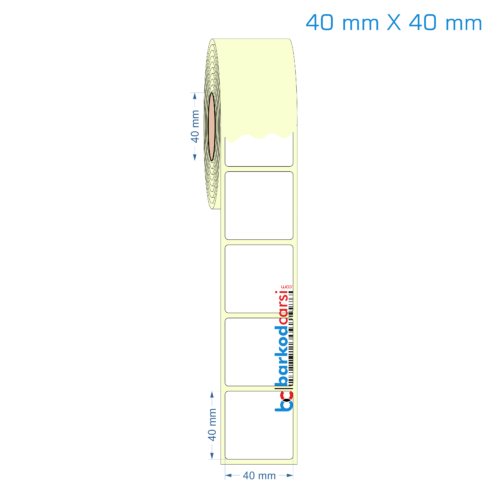 40x40 mm Etiket (Kuşe, Vellum, Eko / Lamine Termal) Fiyatları
