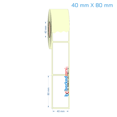 40x80 mm Etiket (Kuşe, Vellum, Eko / Lamine Termal) Fiyatları