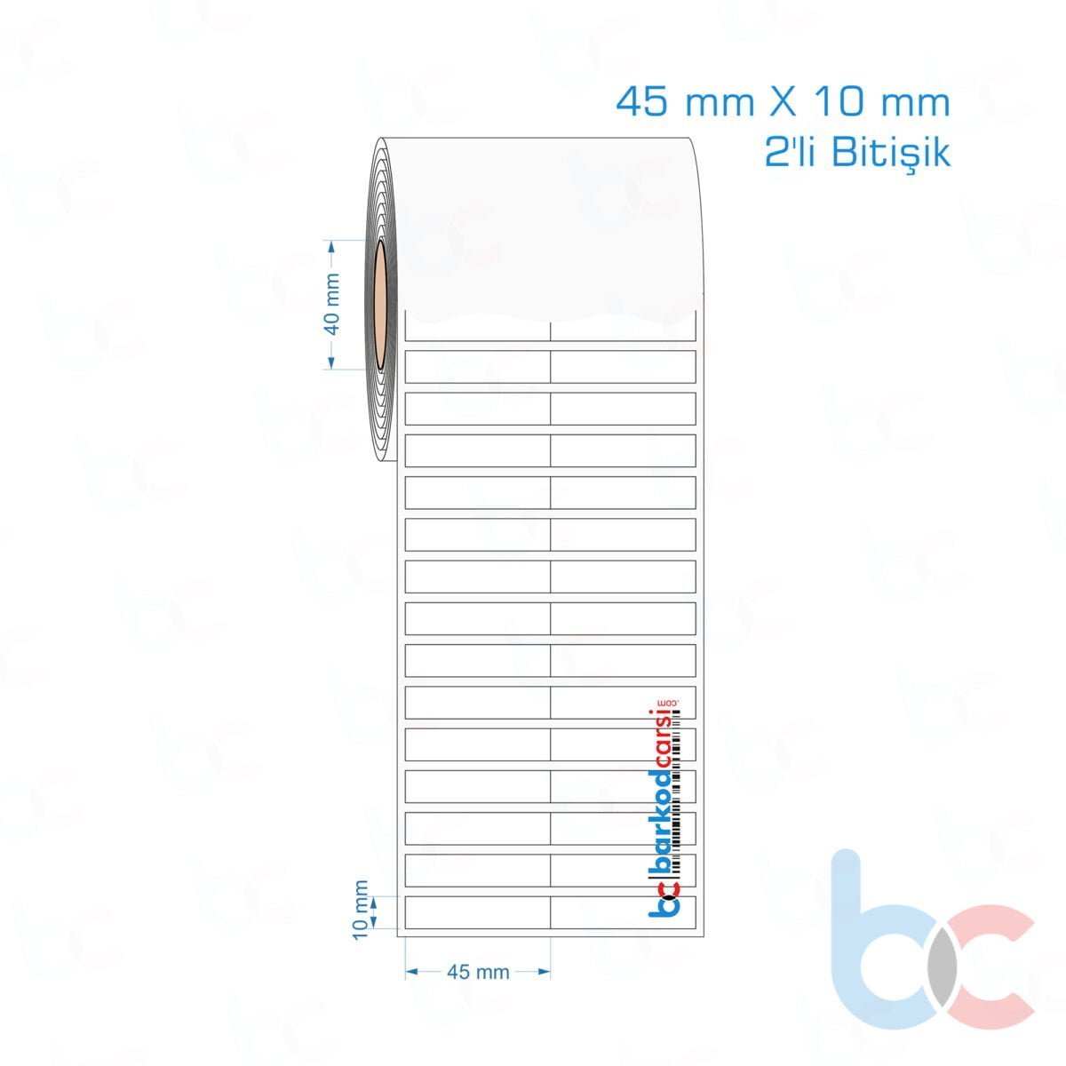 45X10 Mm 2'Li Bitişik Opak / Mat Pp, Fastyre Etiket (Fiyatları)