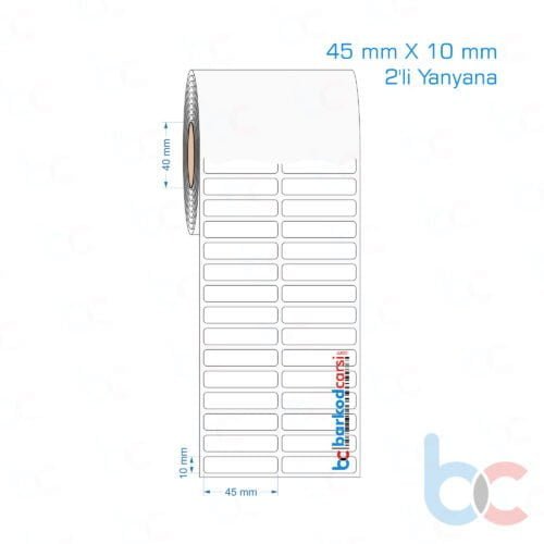 45x10 mm 2'li Yanyana Opak / Mat PP, Fastyre Etiket (Fiyatları)