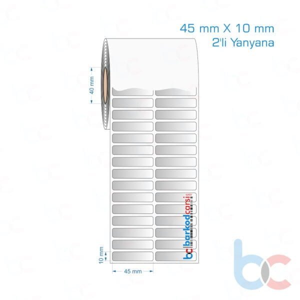 45x10 mm 2'li Yanyana Silvermat Etiket (Fiyatı)