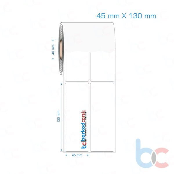 45x130 mm 2'li Yanyana Opak / Mat PP, Fastyre Etiket (Fiyatları)
