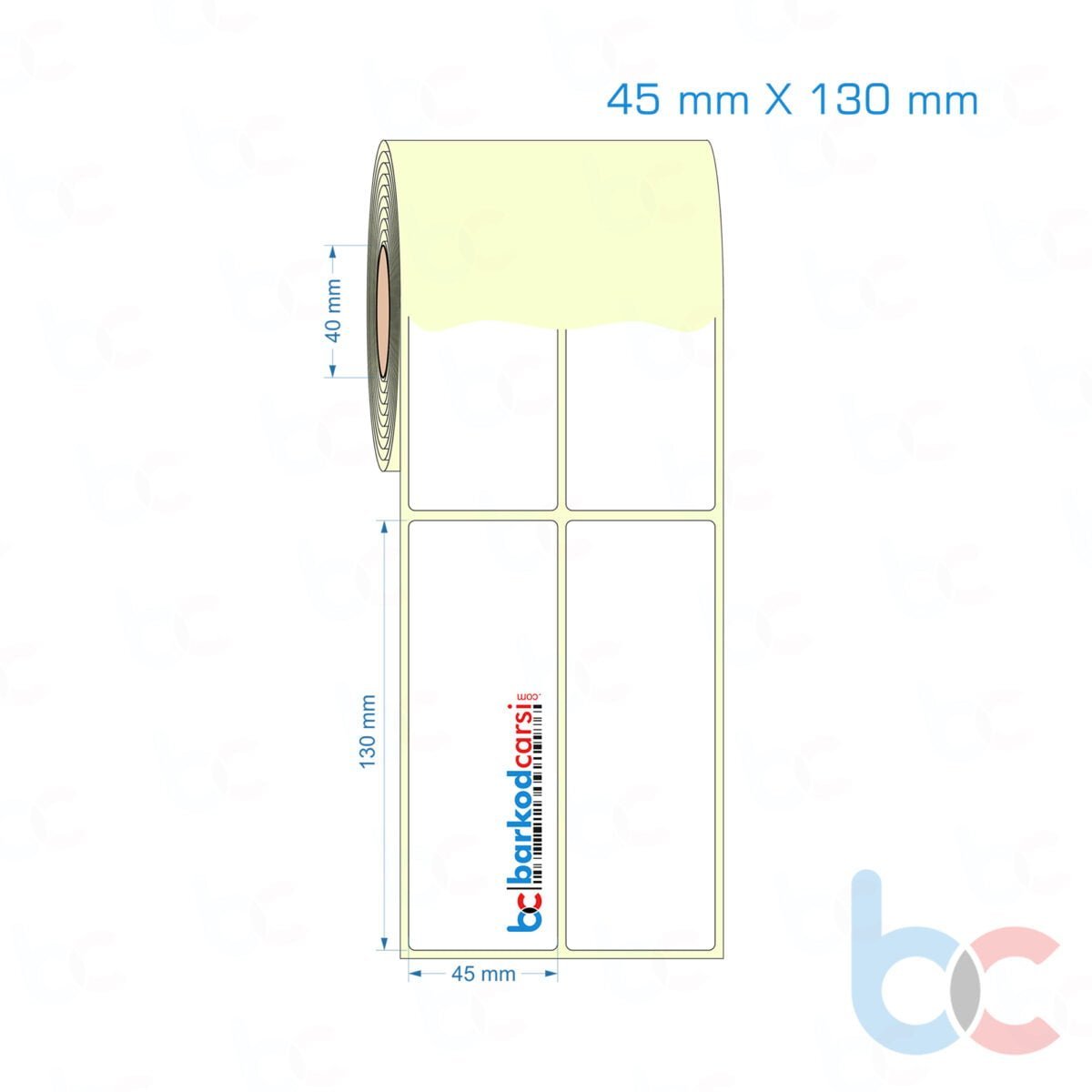 45X130 Mm 2'Li Yanyana Hazır Rulo Barkod Etiketi (Yapışkanlı) Kuşe / Vellum / Termal Etiket Fiyatı 45X130 Mm 2'Li Yanyana Etiket (Kuşe, Vellum, Eko / Lamine Termal) Fiyatları