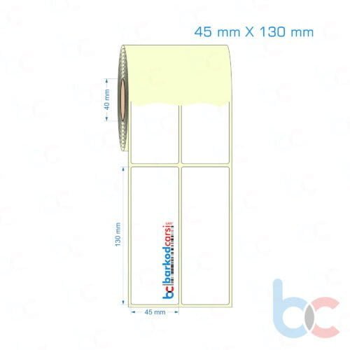 45x130 mm 2'li Yanyana Etiket (Kuşe, Vellum, Eko / Lamine Termal) Fiyatları