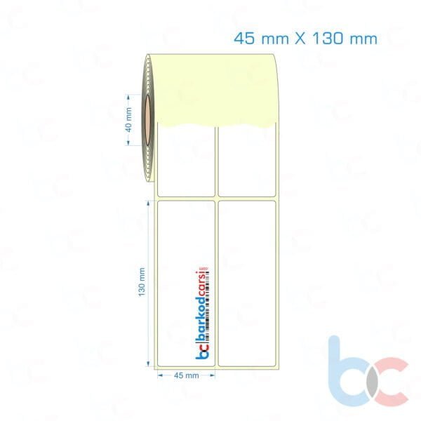 45x130 mm 2'li Yanyana Etiket (Kuşe, Vellum, Eko / Lamine Termal) Fiyatları