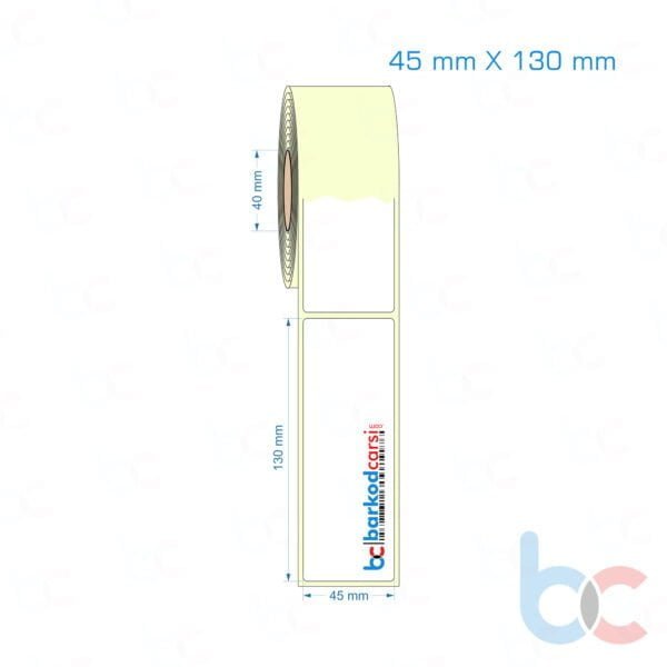 45x130 mm Etiket (Kuşe, Vellum, Eko / Lamine Termal) Fiyatları