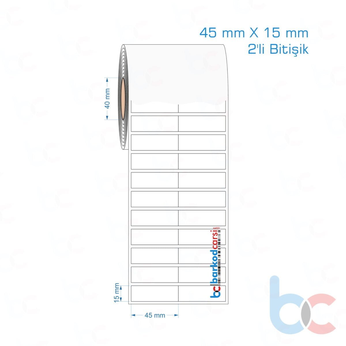 45X15 Mm 2'Li Bitişik Opak / Mat Pp, Fastyre Etiket (Fiyatları)