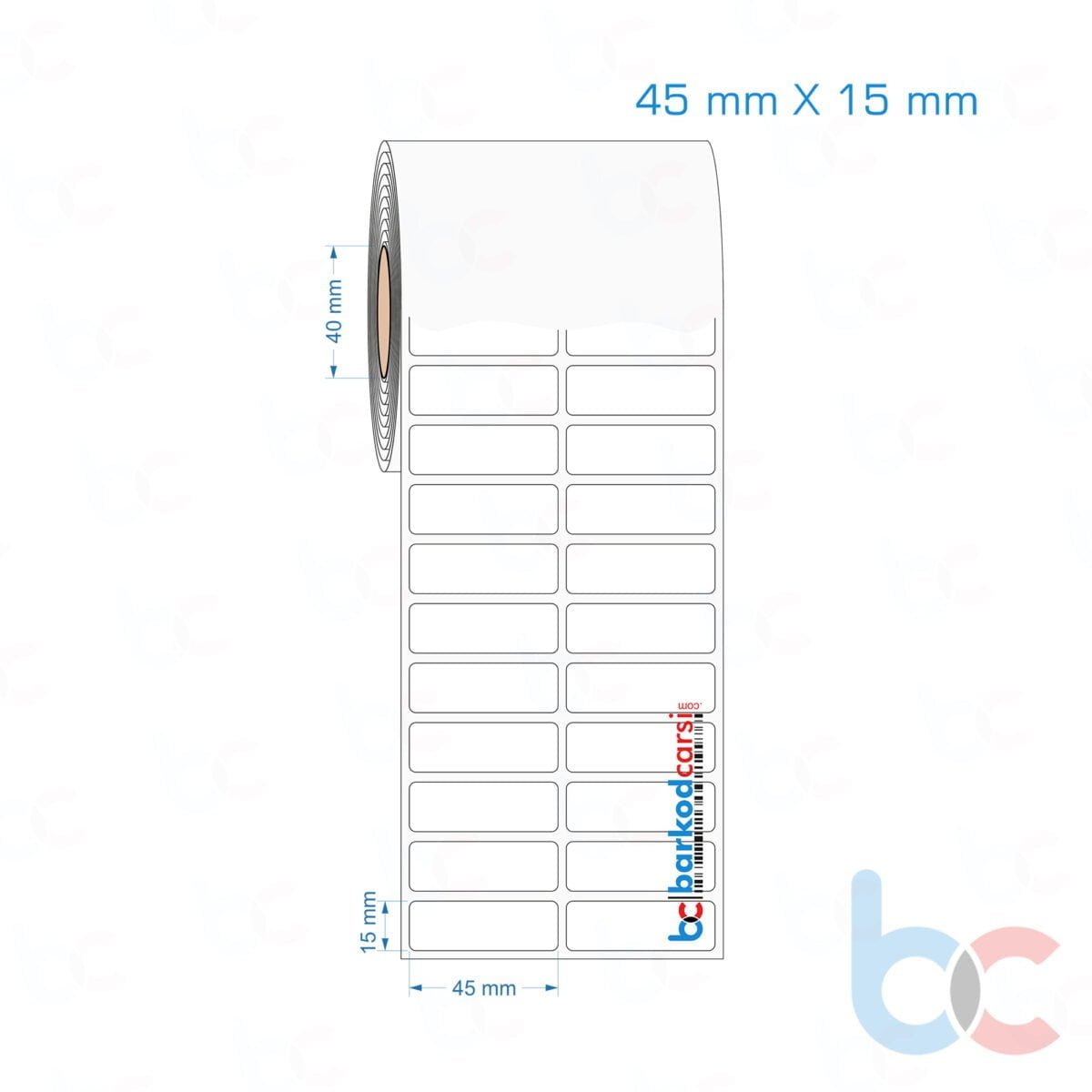 45X15 Mm 2'Li Yanyana Hazır Rulo Pp Opak, Mat, Fastyre Etiketler 45X15 Mm 2'Li Yanyana Opak / Mat Pp, Fastyre Etiket (Fiyatları)