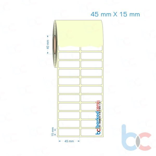45x15 mm 2'li Yanyana Etiket (Kuşe, Vellum, Eko / Lamine Termal) Fiyatları