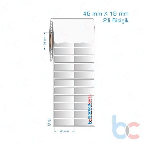 45x15 mm 2'li Bitişik Silvermat Etiket (Fiyatı)