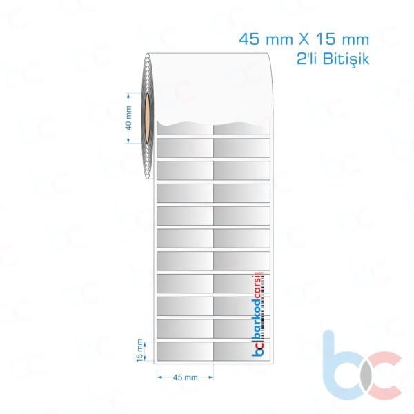 45x15 mm 2'li Bitişik Silvermat Etiket (Fiyatı)